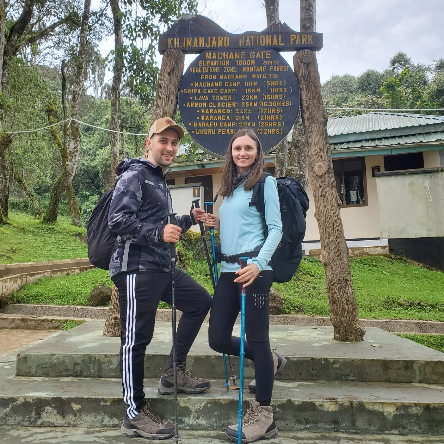 Theo Platica And Andreea Platica At Machame Gate